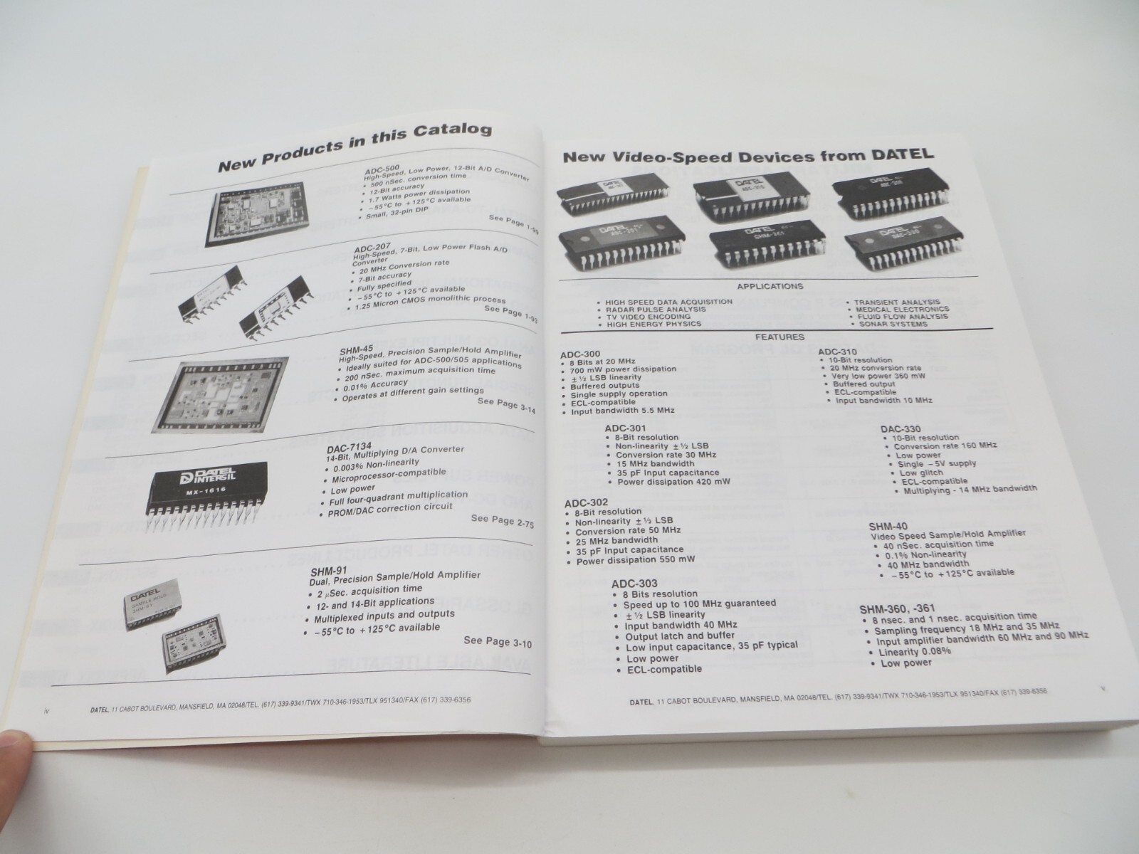 DATEL DATA CONVERSION COMPONENTS 1986 Electronic Catalog -