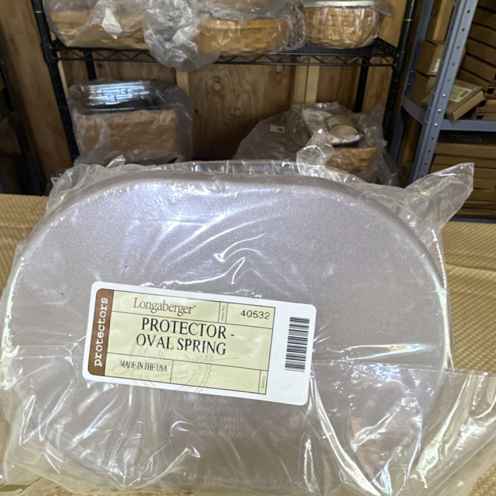 Longaberger Protector Oval Spring Basket Insert Clear Plastic Accessory