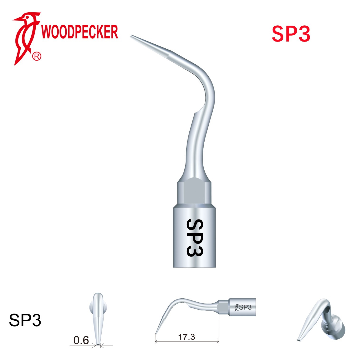 Woodpecker Dental Perio Bone Surgery Tips SP3 for Surgic Smart  & Satelec Perio
