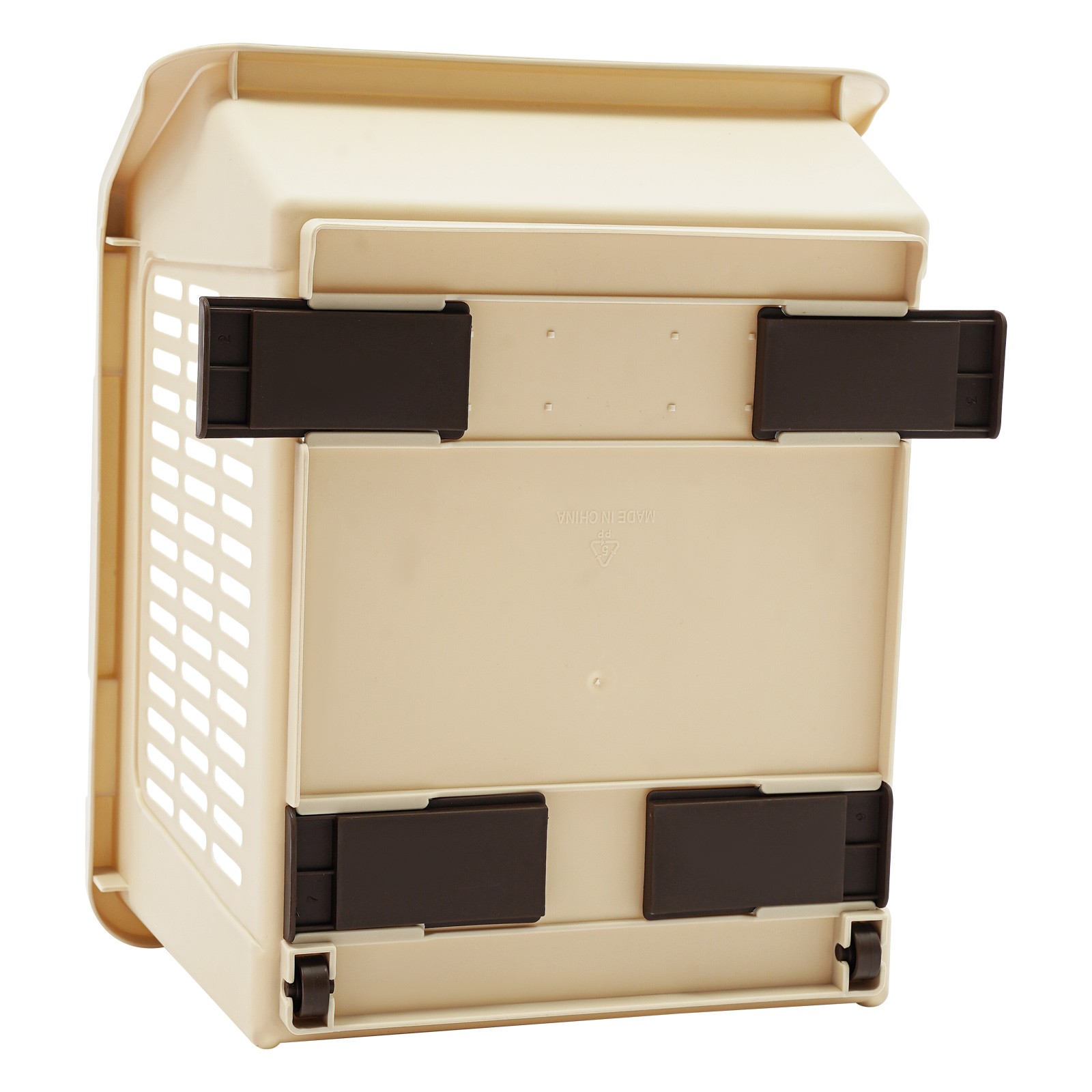 Stackable Plastic Bins - 4pc Large Plastic Organizer Box Cabinets Storage Bins
