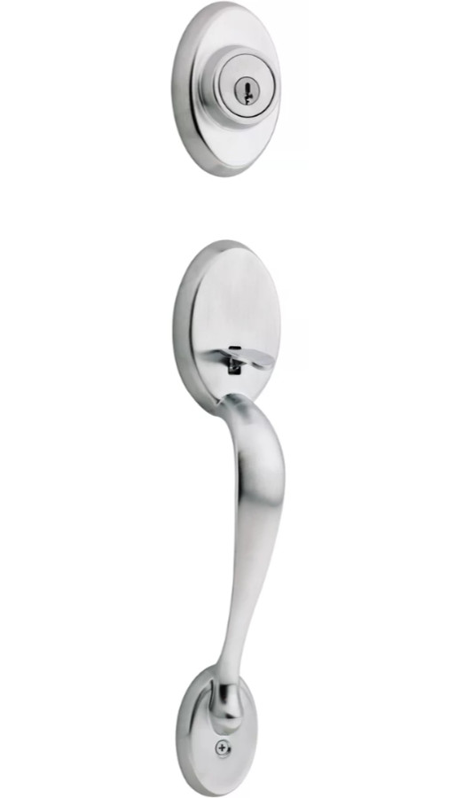 Kwikset Chelsea Handleset Deadbolt Keyed 1 Side, Satin Chrome 800CE LIP 26D
