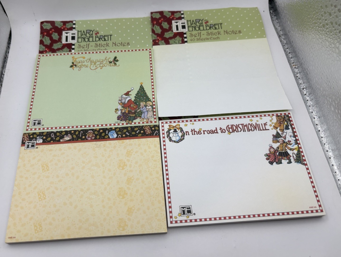 Mary Engelbreit Christmas Sticky Notes Lot Pooch & Sweetheart Set of 3 Pads