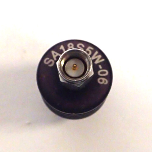SA18S5W-06 FIXED ATTENUATOR SMA MALE TO SMA FEMALE 6db 18GHz RATED TO 5 WATTS