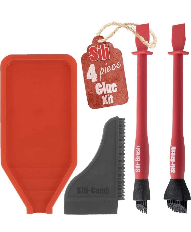 Sili Non-Stick Wood Glue Brush Silicone Applicator Kit Comb
