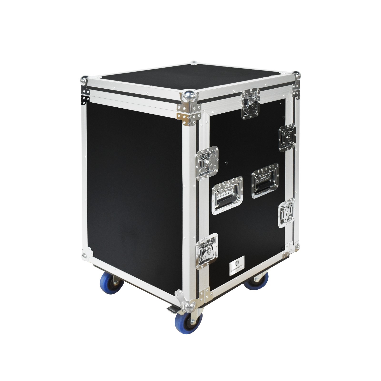 PRORECK 14U 20" Slant Mixer Rack Case Plywood Road Case with Wheels Casters