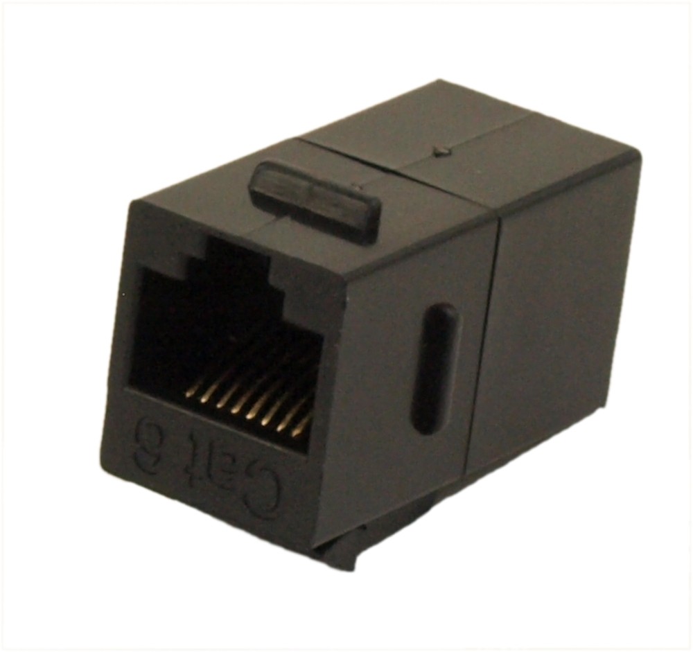 Keystone Jack Insert/Coupler Type Cat 6 RJ45 Networking Black
