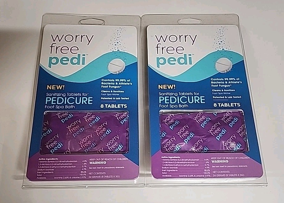 (2) Worry Free Pedi Tablets Pedicure Foot Spa Bath!! Free Shipping!!