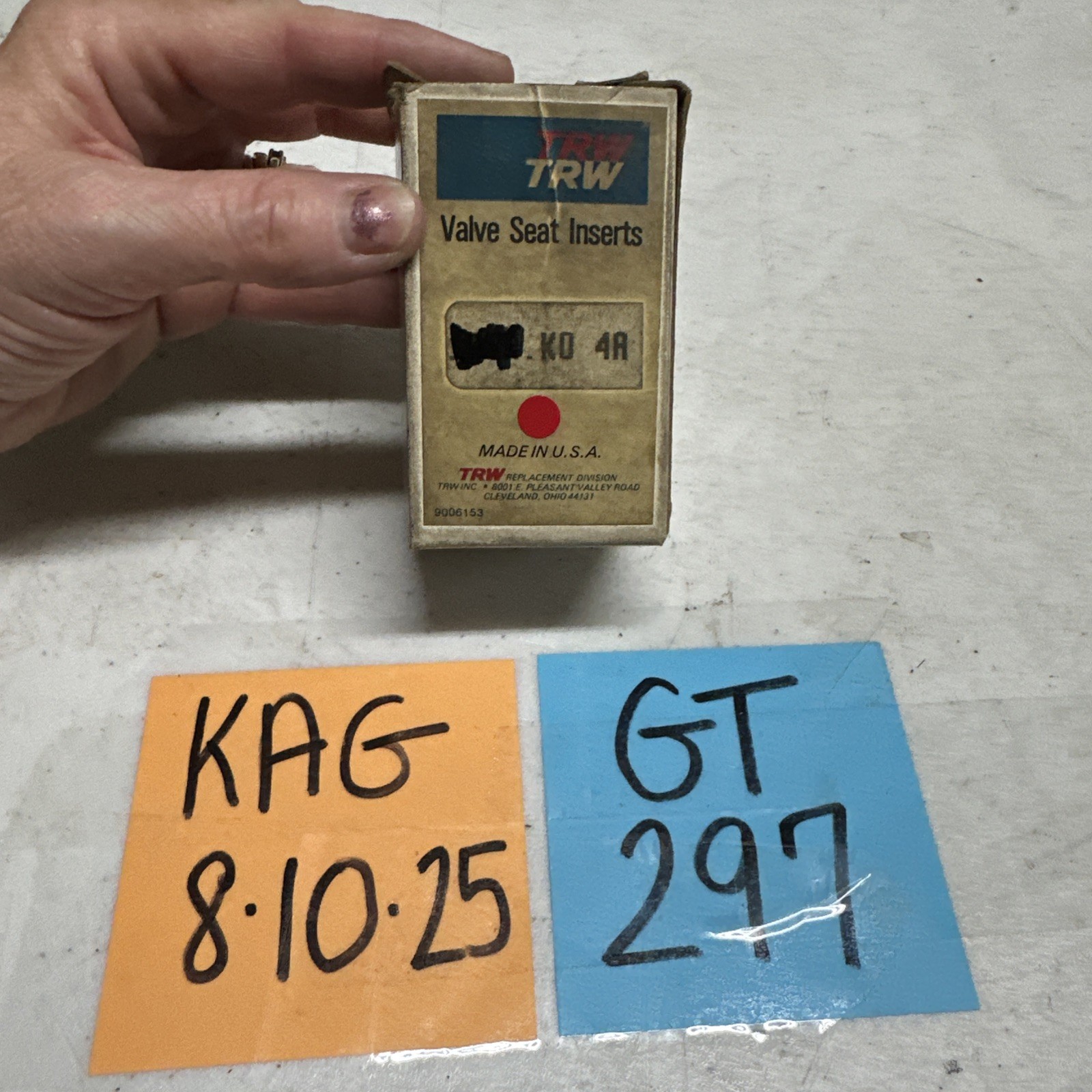 TRW Valve Seat Inserts KO 4A SOLD AS QTY OF 1