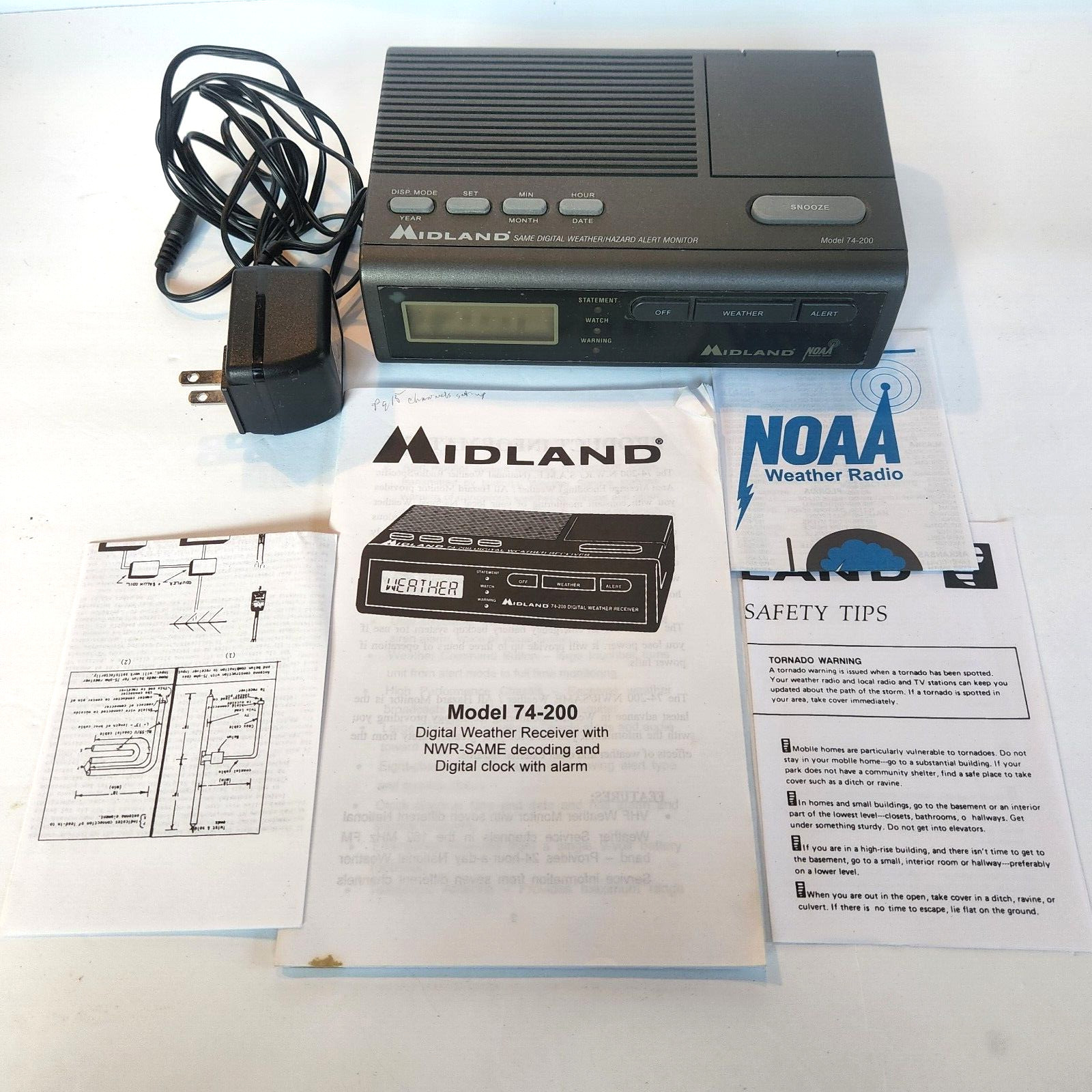 Midland 74-200 NOAA Digital All Weather Radio Hazard Alert Monitor Receiver