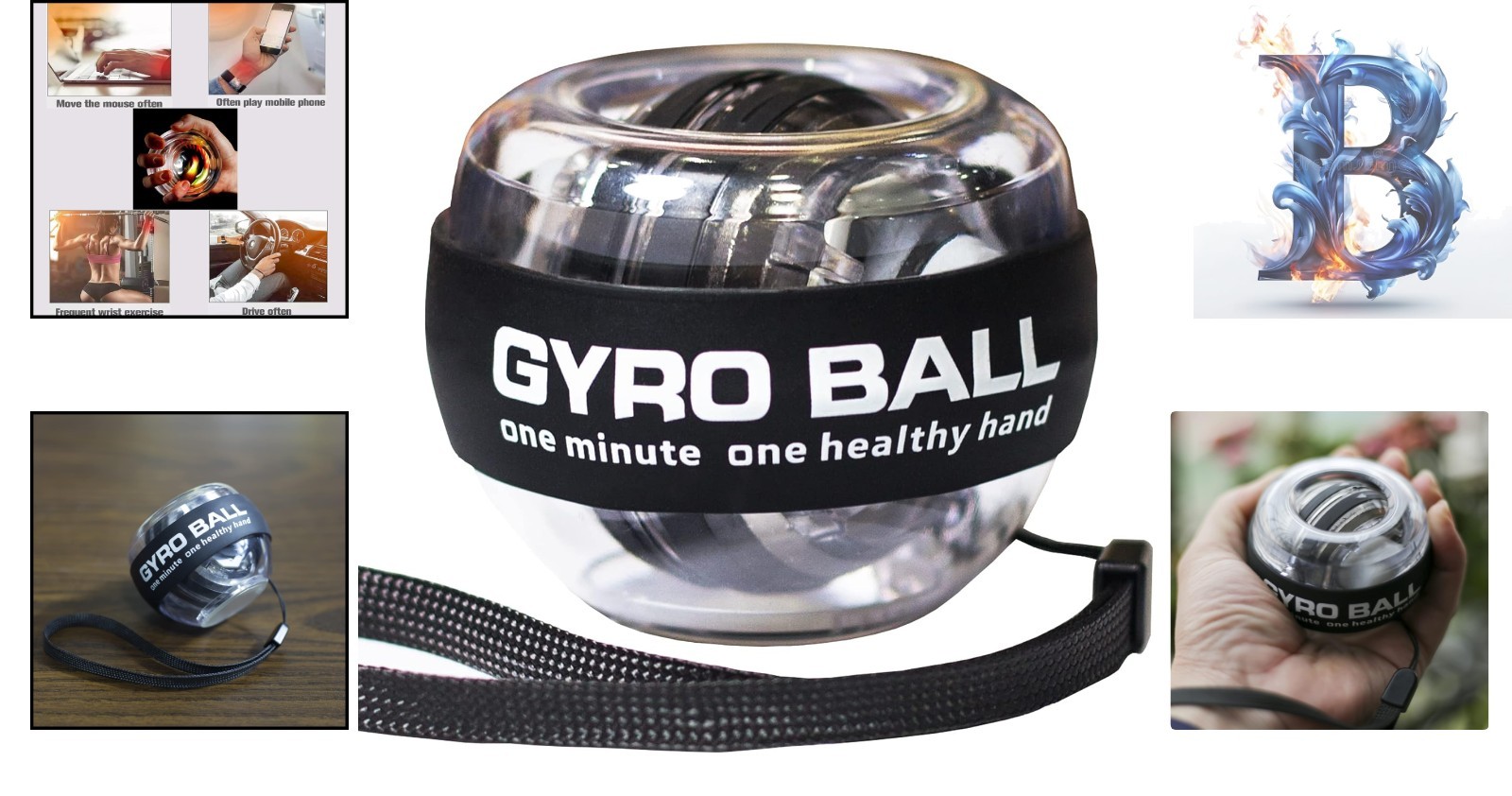 Compact Forearm Exerciser - Portable Wrist Gyro Ball for Strength & Coordination
