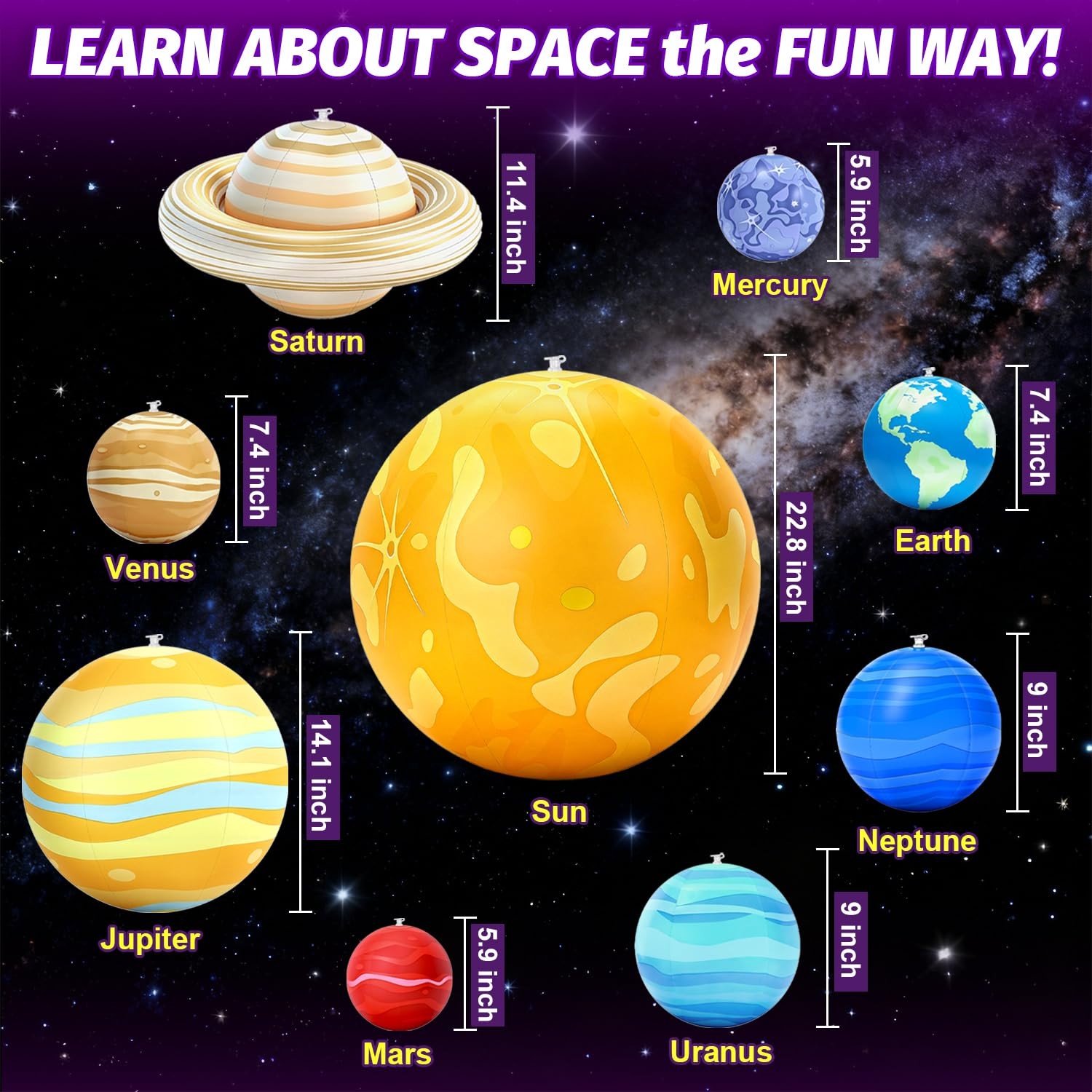 OMKSIH Inflatable Solar System Planets with Lights, 2026 Upgraded Inflatable ...