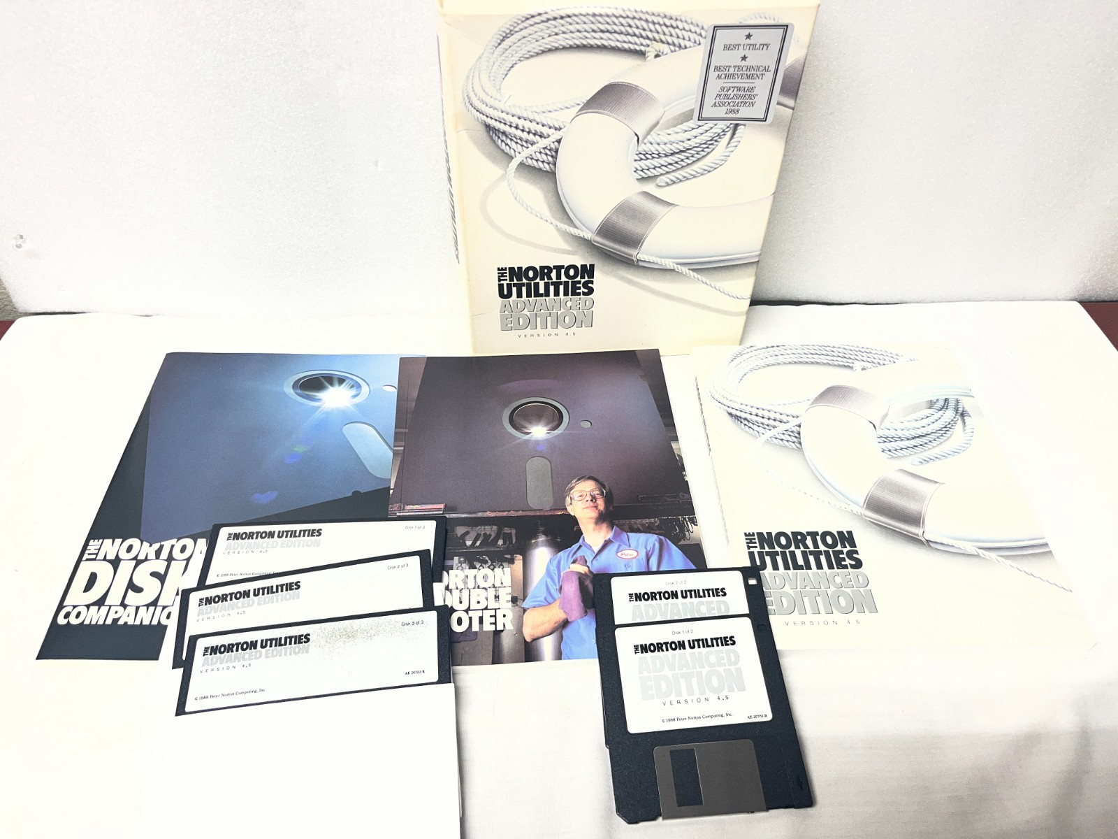 Norton Utilities Advanced Edition 4.5 Vintage PC DOS 5.25 Floppy Complete