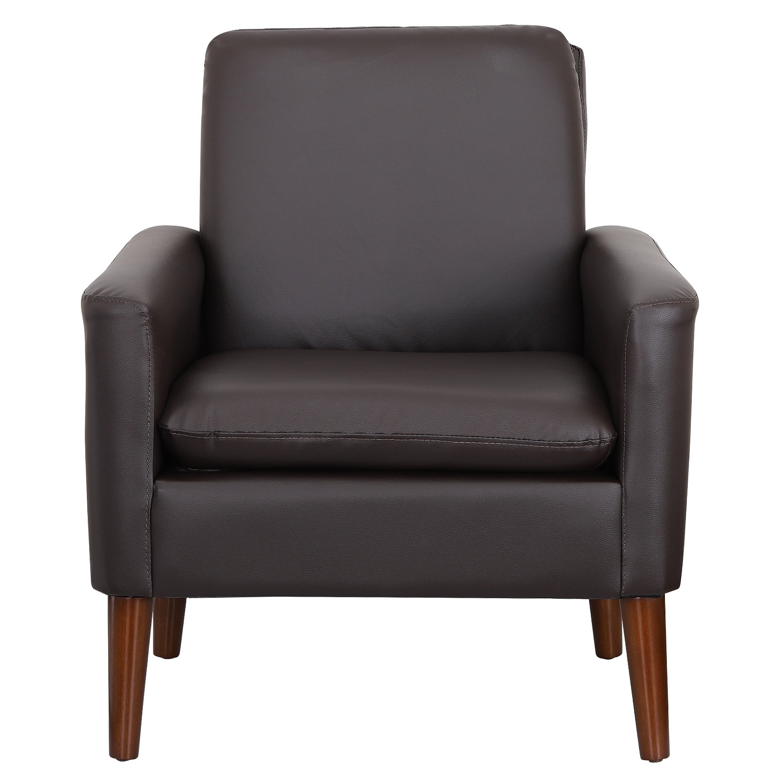 Modern Armchair PU Leather Single Chair Leisure Sofa Home Couche Brown Navy Blue