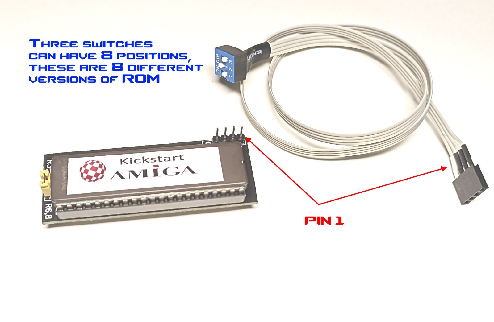 Amiga A2000 kickstart switcher adapter + 8 kickstarts in one !