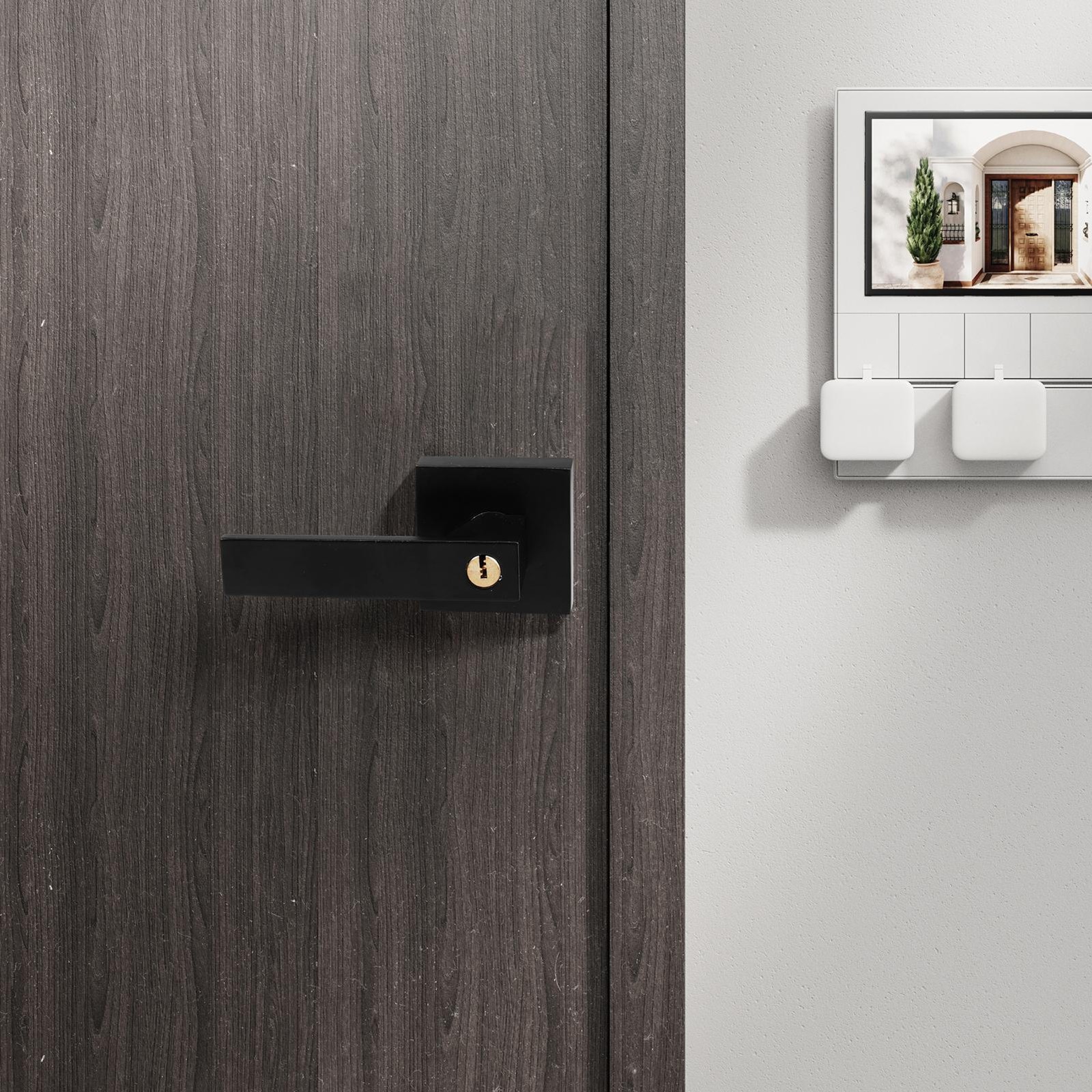 12/15 PCS Matte Black Door Lever Heavy Duty Door Knob With Keys Square (Passage)