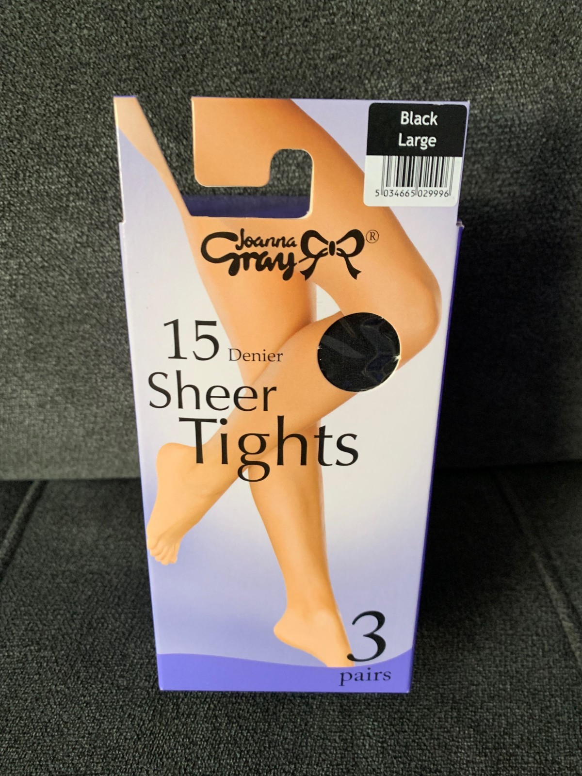 Joanna Gray 15 Denier Sheer Tights Black Large (3 Pack)