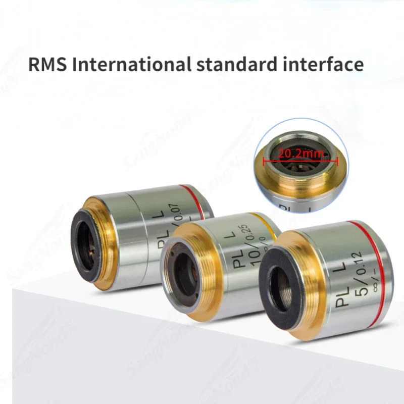 2.5X-100X Infinity Metallographic Biological Microscope Objective Lens RMS Plan
