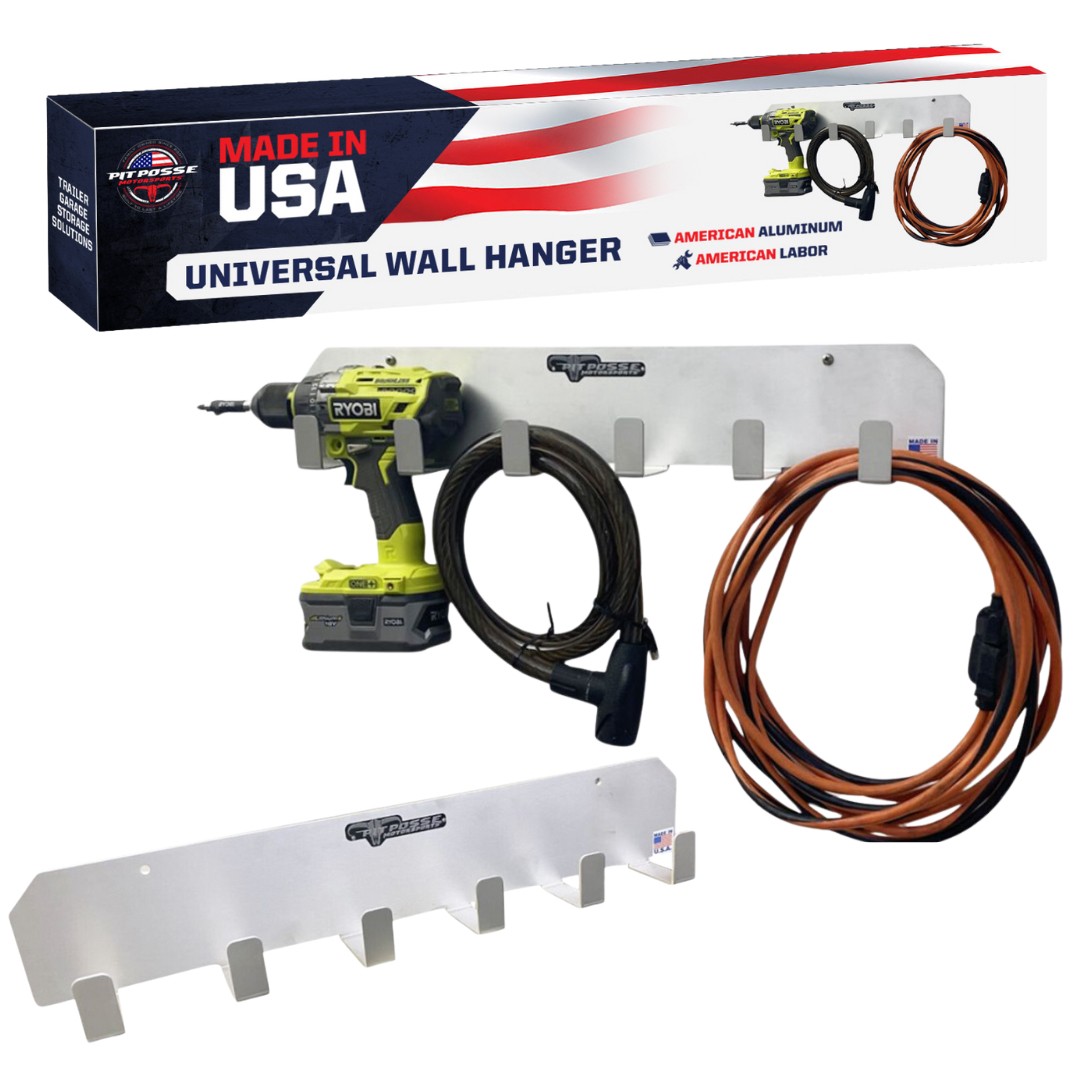 Pit Posse Made in USA Universal Trailer Garage Organizer Hanger Rack