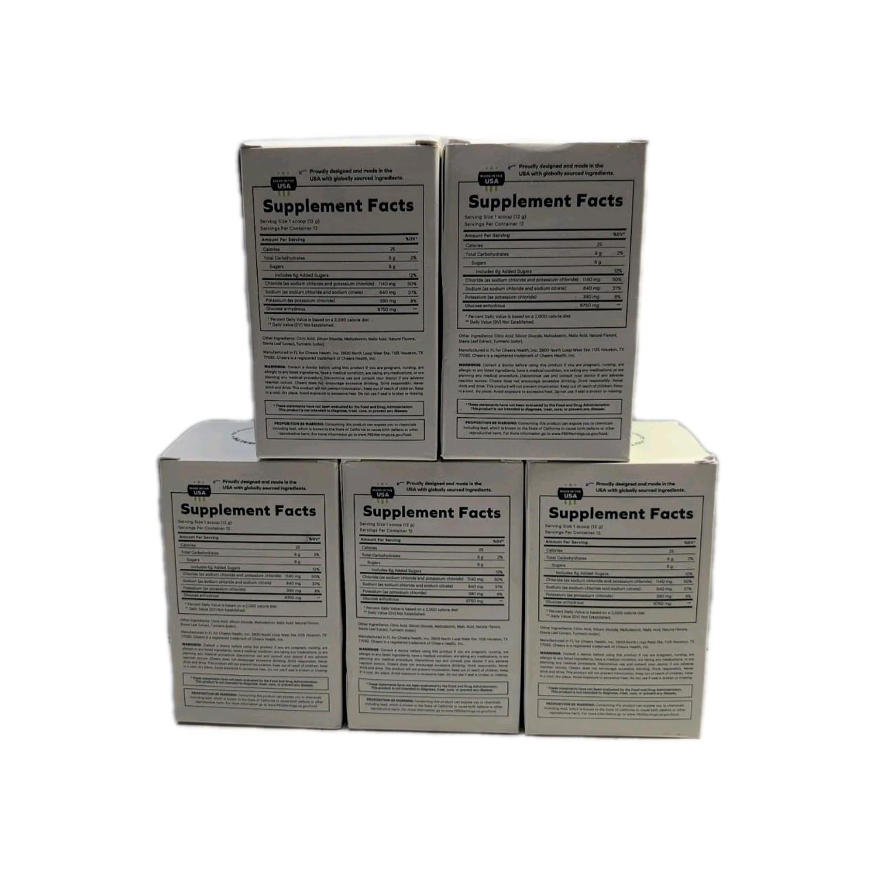 (5) Cheers Rapid Hydration Powder ~ 5.08 oz Each ~ EXP: 06/2026