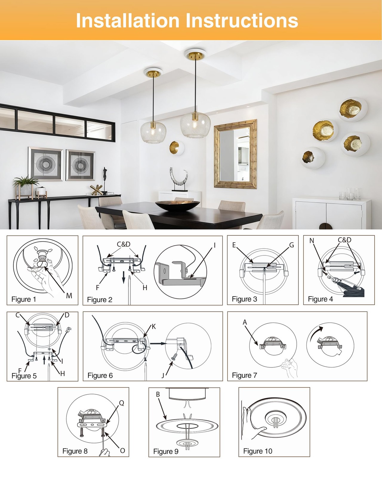 Luvkczc Recessed Can Light Conversion Kit for 5" and 6" Ceiling White 1 pc
