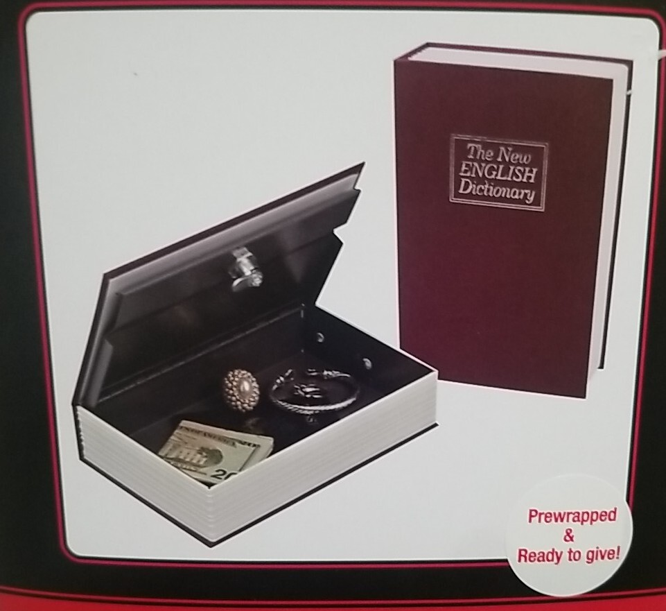 The New English Dictionary Secret Book Safe Gun Safe Box With Key Lock Burgundy