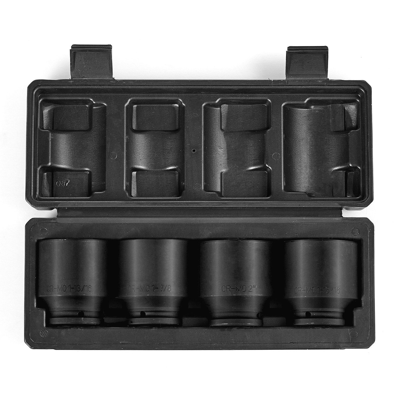 Axle Nut Impact Socket Set 1/2" Drive 6-Point 4PCS SAE Spindle Nut Socket