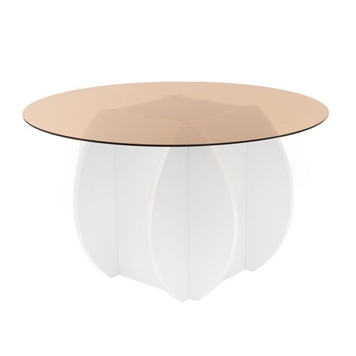 Round Coffee Table, Glass Tabletop Coffee Table, Tempered Glass Coffee Table