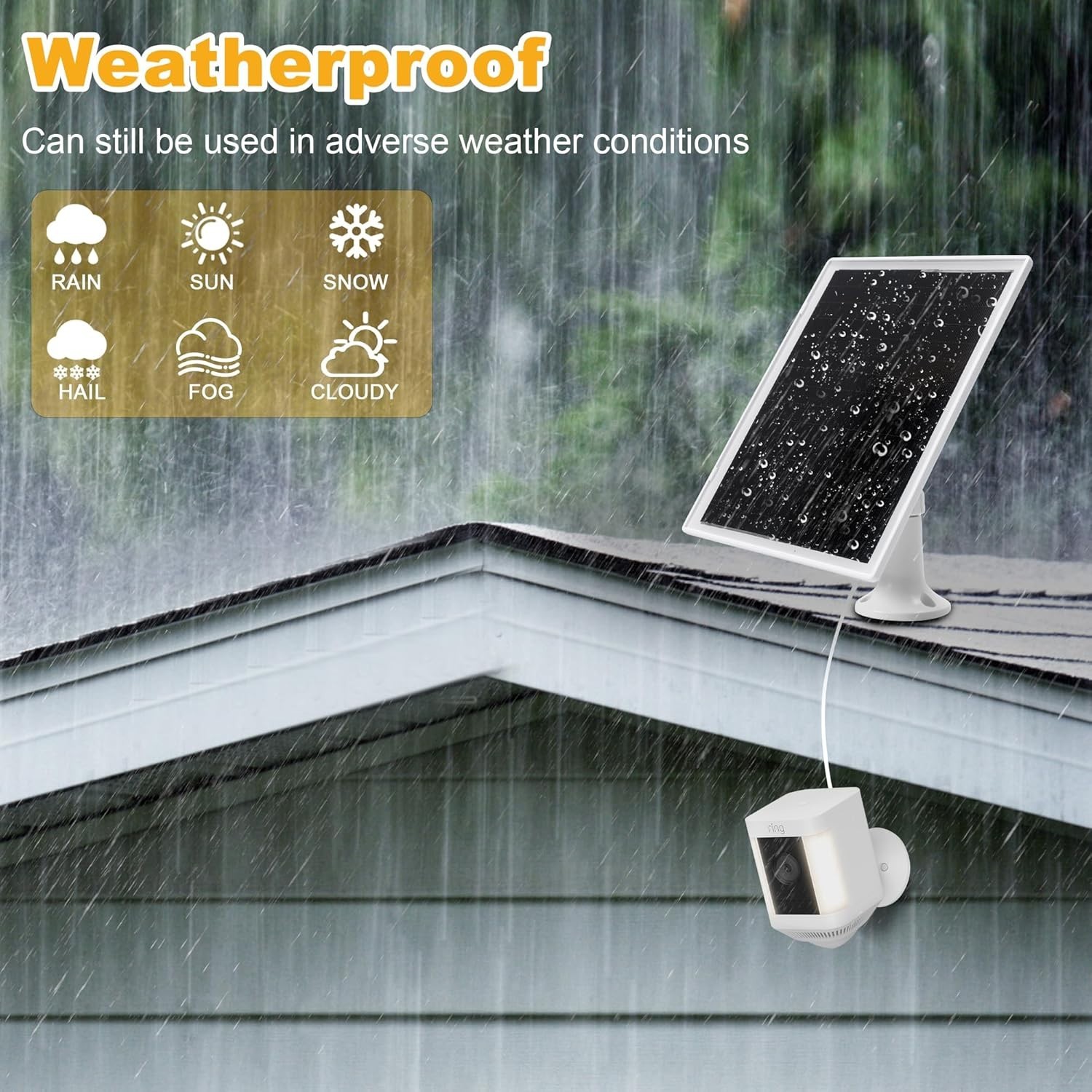 Fast Charging Solar Panel for Ring Camera - Waterproof & Easy Installation