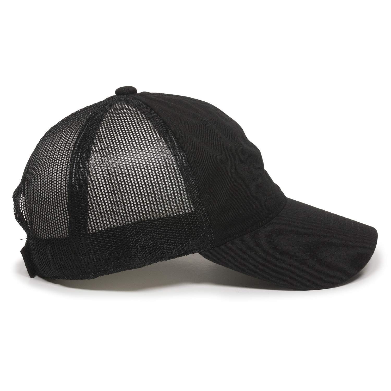 Outdoor Cap Garment Washed Meshback Cap One Size Black