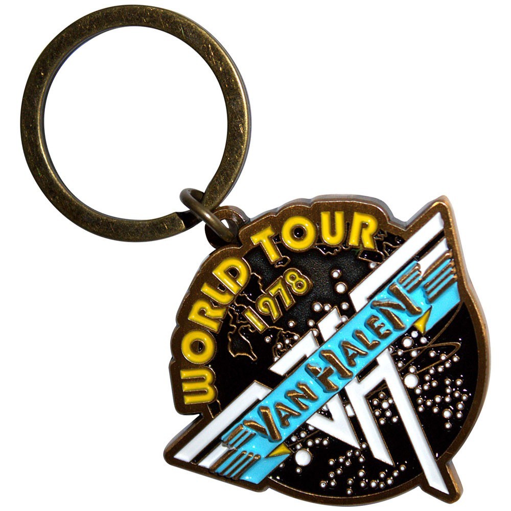 VAN HALEN "WORLD TOUR '78 RETRO LOGO BANNER" Keychain NEW WITH TAG