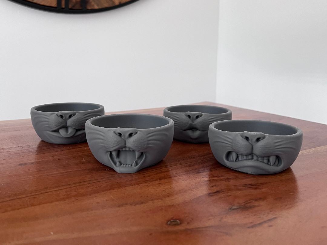The Moody Meow Bowl - Cat Feeding with Attitude 3D Printed