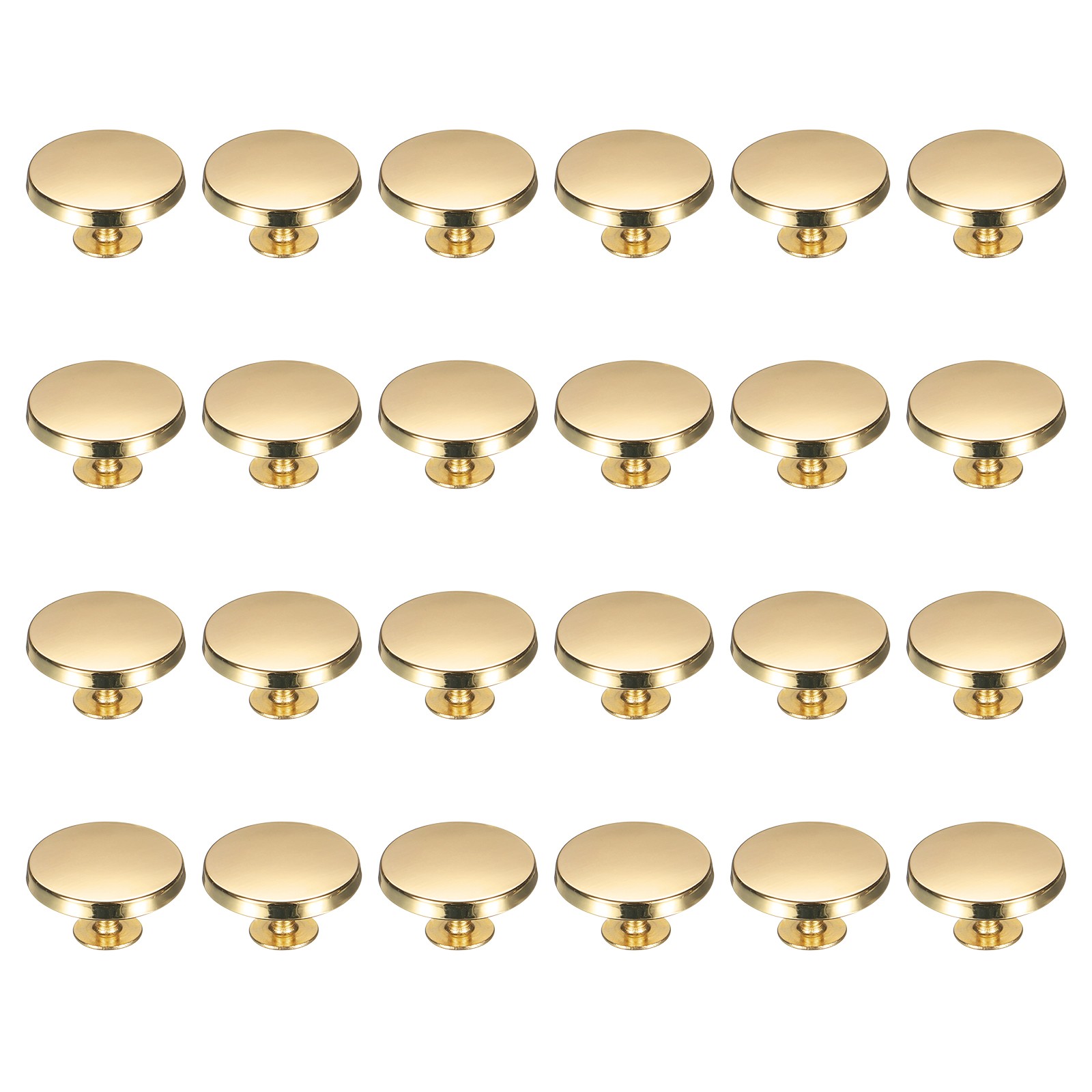 24 Pcs Flat Head Button Stud 18mm Screw Back Rivets Stud Set, Gold