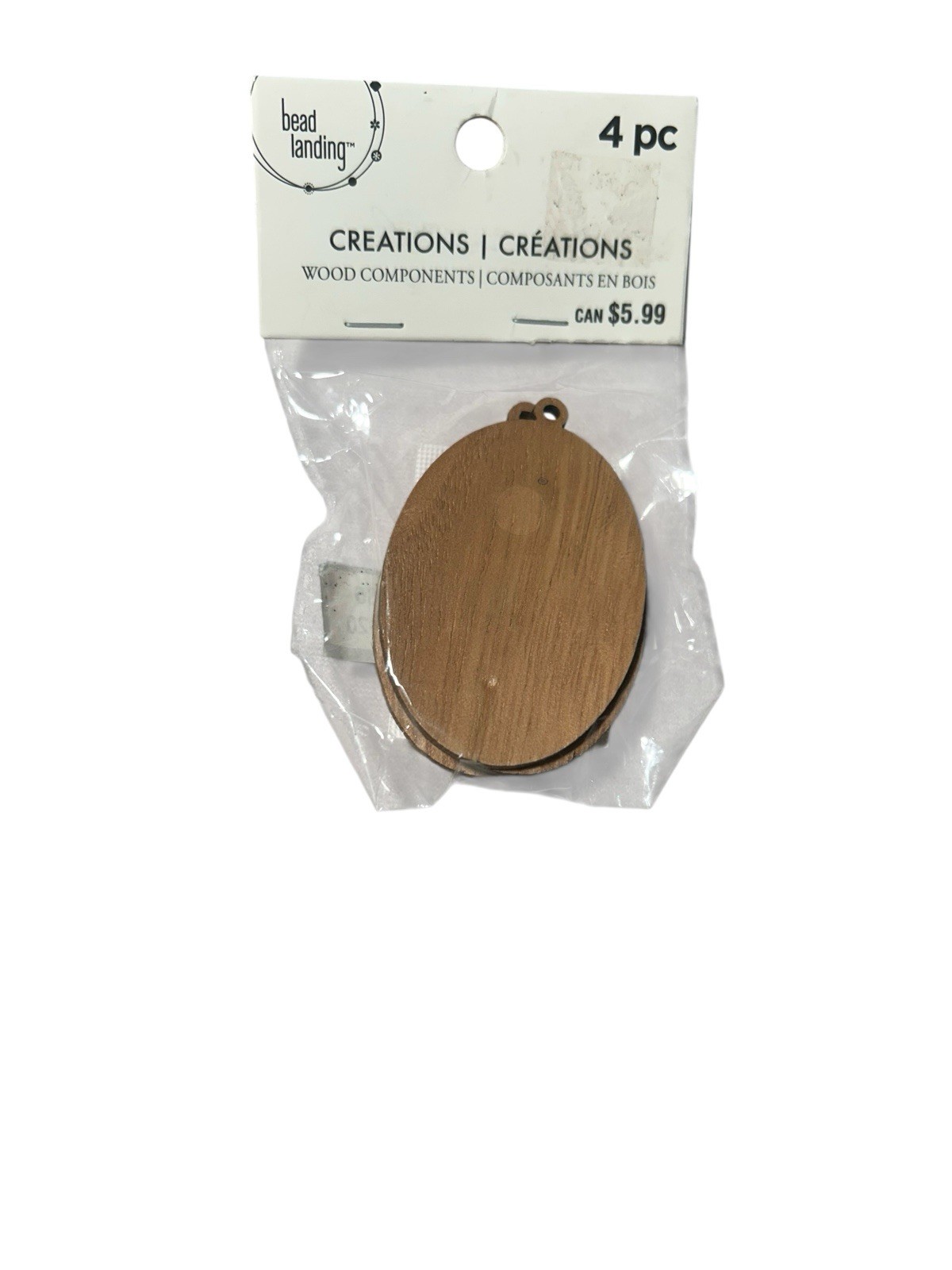 Bead Landing 8 Pkgs Wood Earring Craft Components Assorted Shapes (56 pc)