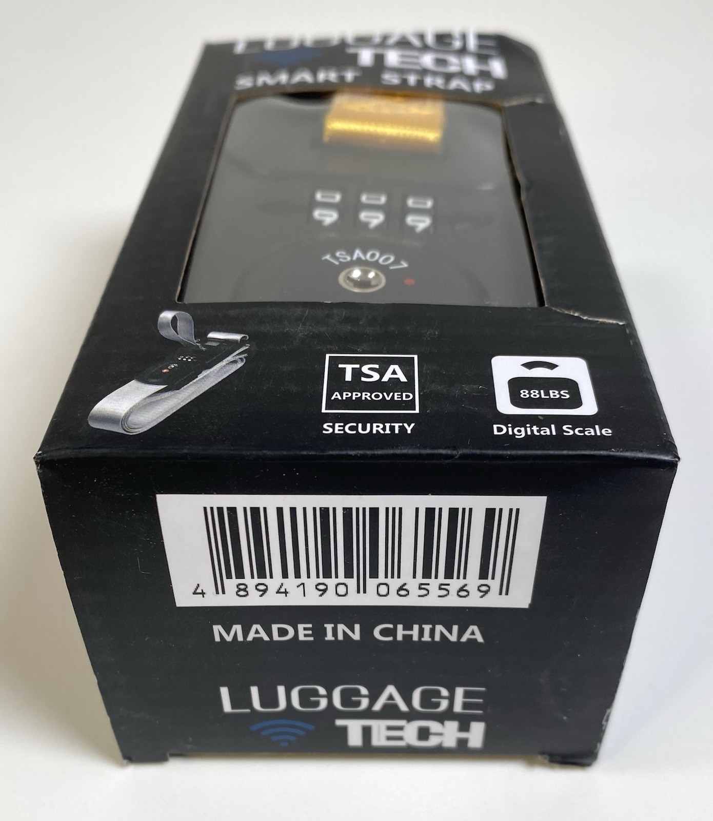 LUGGAGE TECH gold polyester webbing SMART STRAP tsa approved lock DIGITAL SCALE