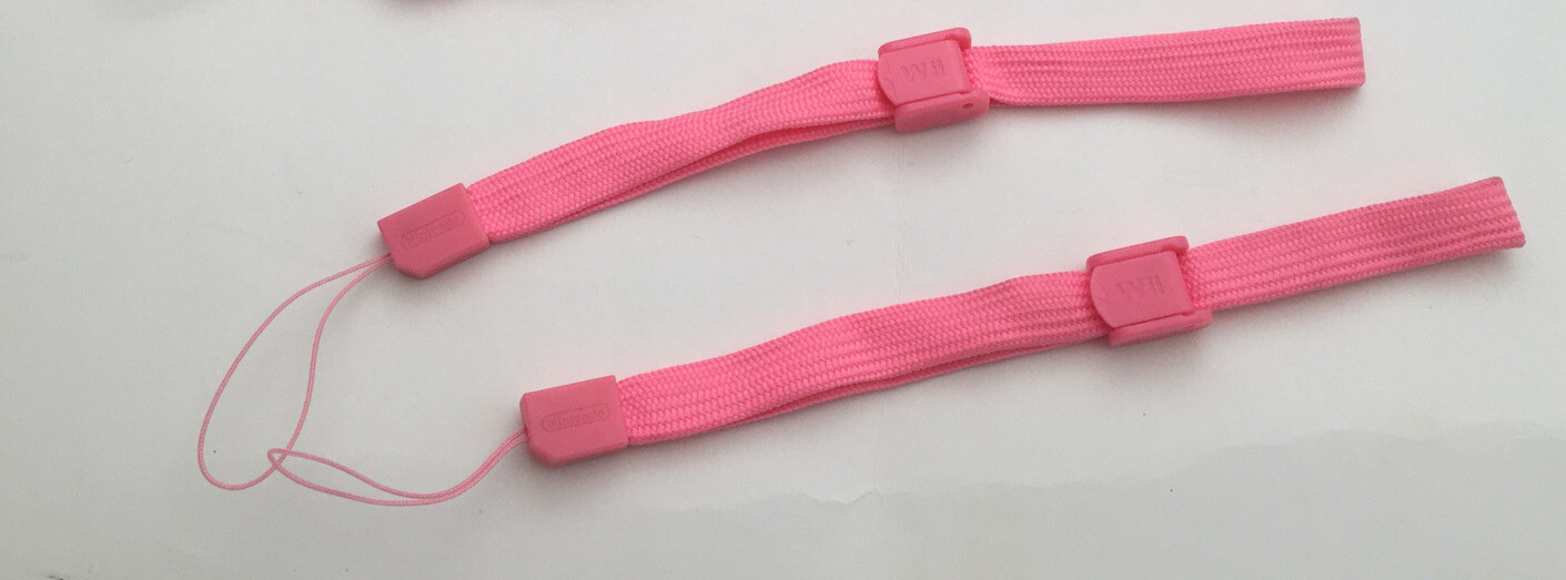 New Official OEM Nintendo Wii Wrist strap Hand strap RVL-018 LOT 2 PINK