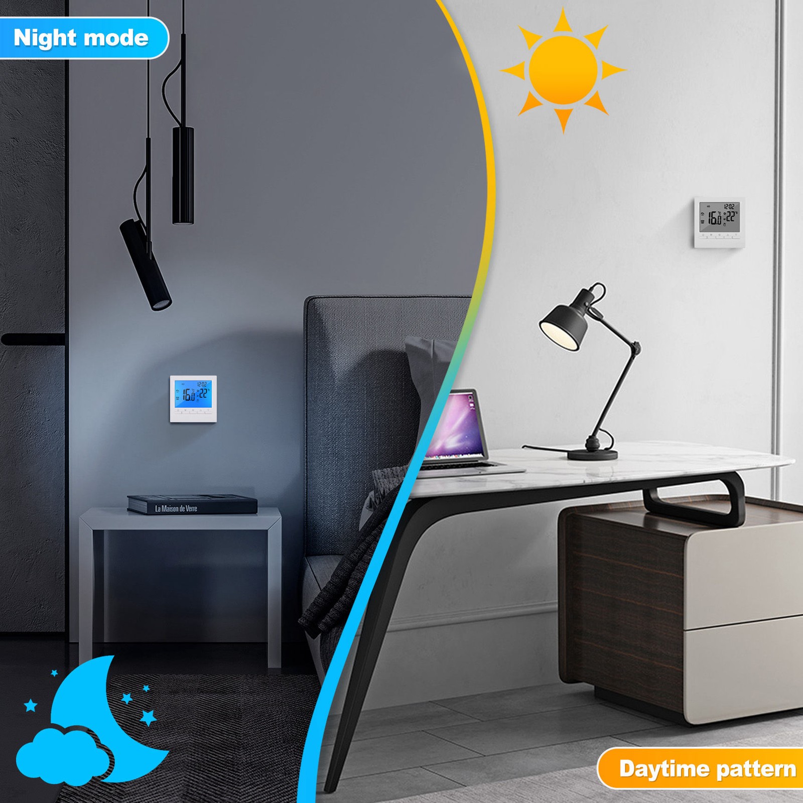 Programmable Digital Thermostat 3A Weekly Room Temperature Controller for4849