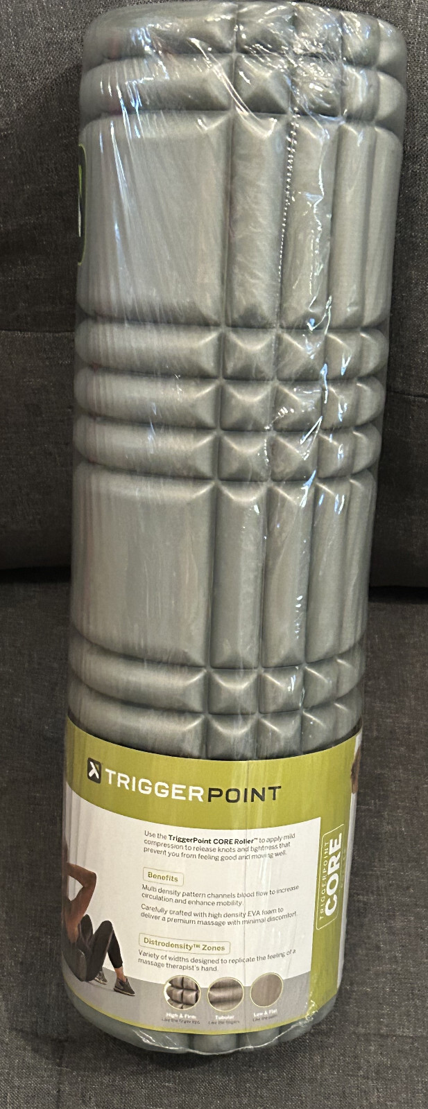 Trigger Point Performance 12" Solid Core Foam Roller - Gray Brand New Sealed S23