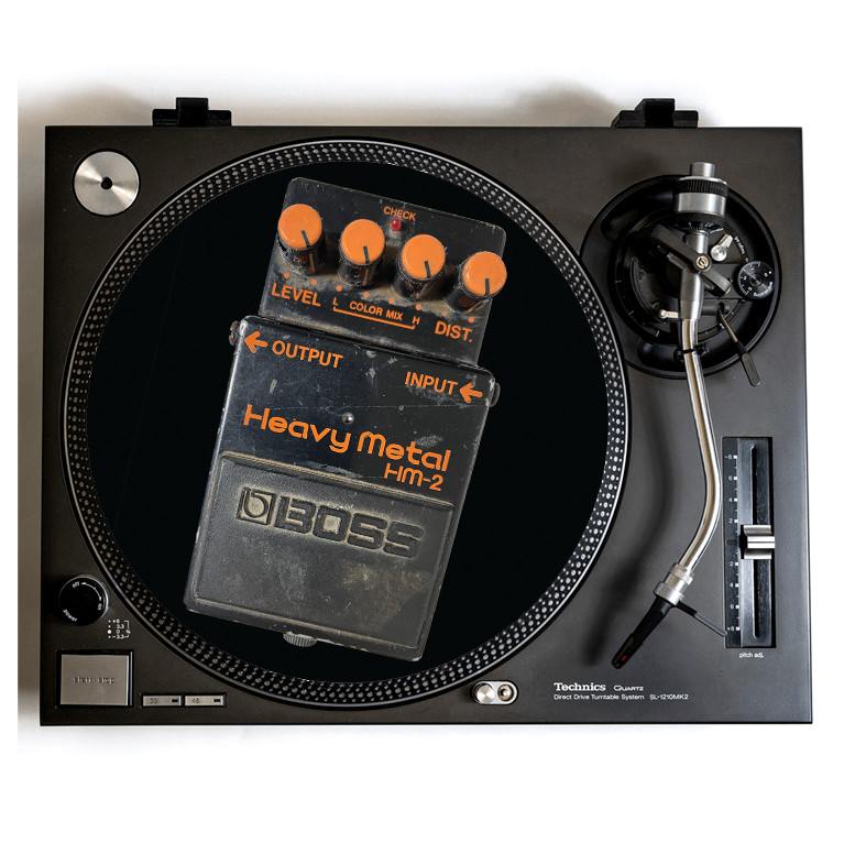 BOSS HM-2 Pedal Turntable Slipmat for Vinyl Records 12" DJ Slip Mat death metal