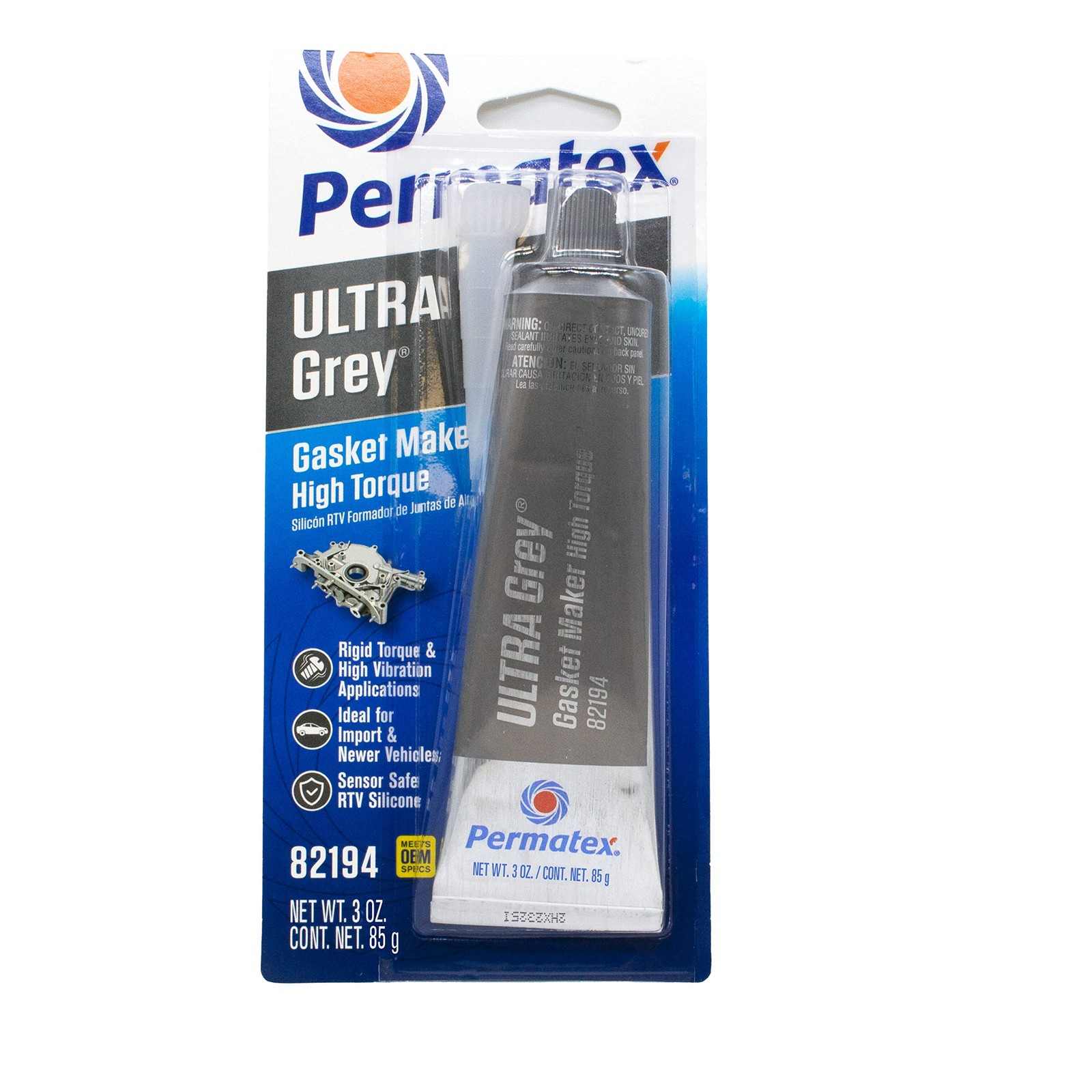 Permatex 82194 3 Oz Ultra Grey Gasket Maker 3.5 Oz., Gray