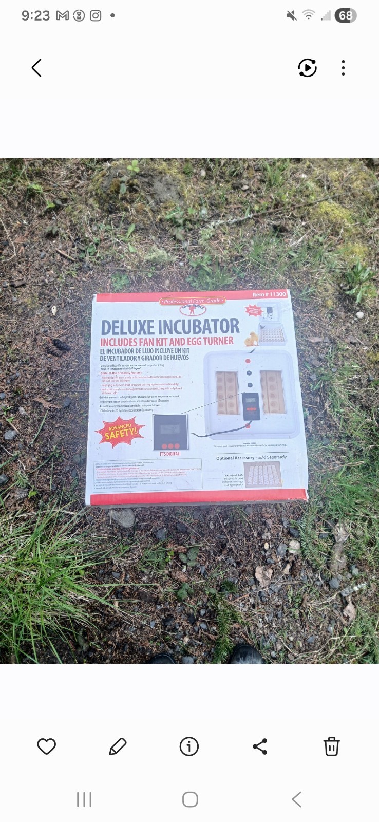 Deluxe Air Egg Incubator Little Giant 11300 w/Egg Turner & Fan Kit