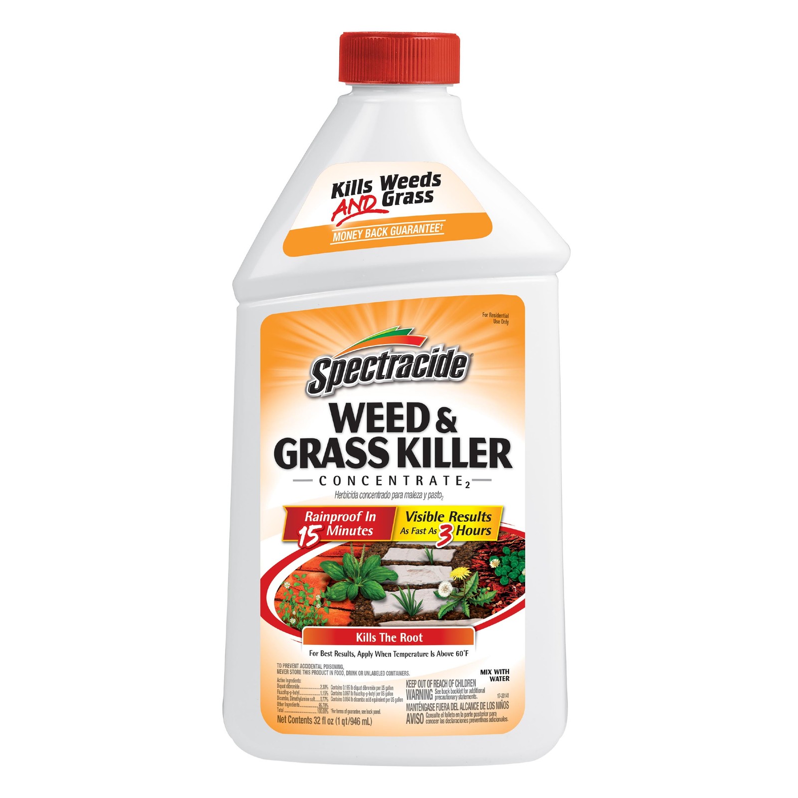 Weed & Grass Killer Concentrate, Use on Patios, Walkways and Driveways, 32 Ounce