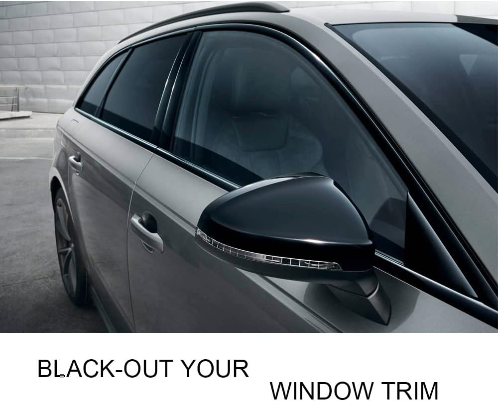 LZLRUN High Gloss Vinyl Wrap Kit for Chrome Delete, 3"x30ft
