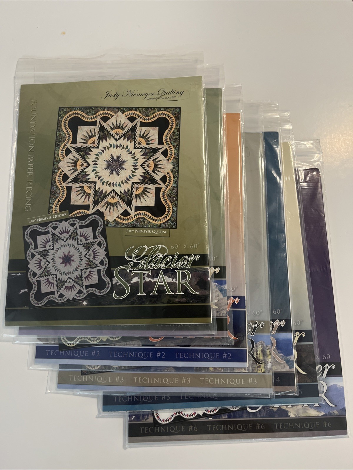 Judy Niemeyer GLACIER STAR Quilt Quilting Patterns Books 1-7  60” X 60” Rare HTF
