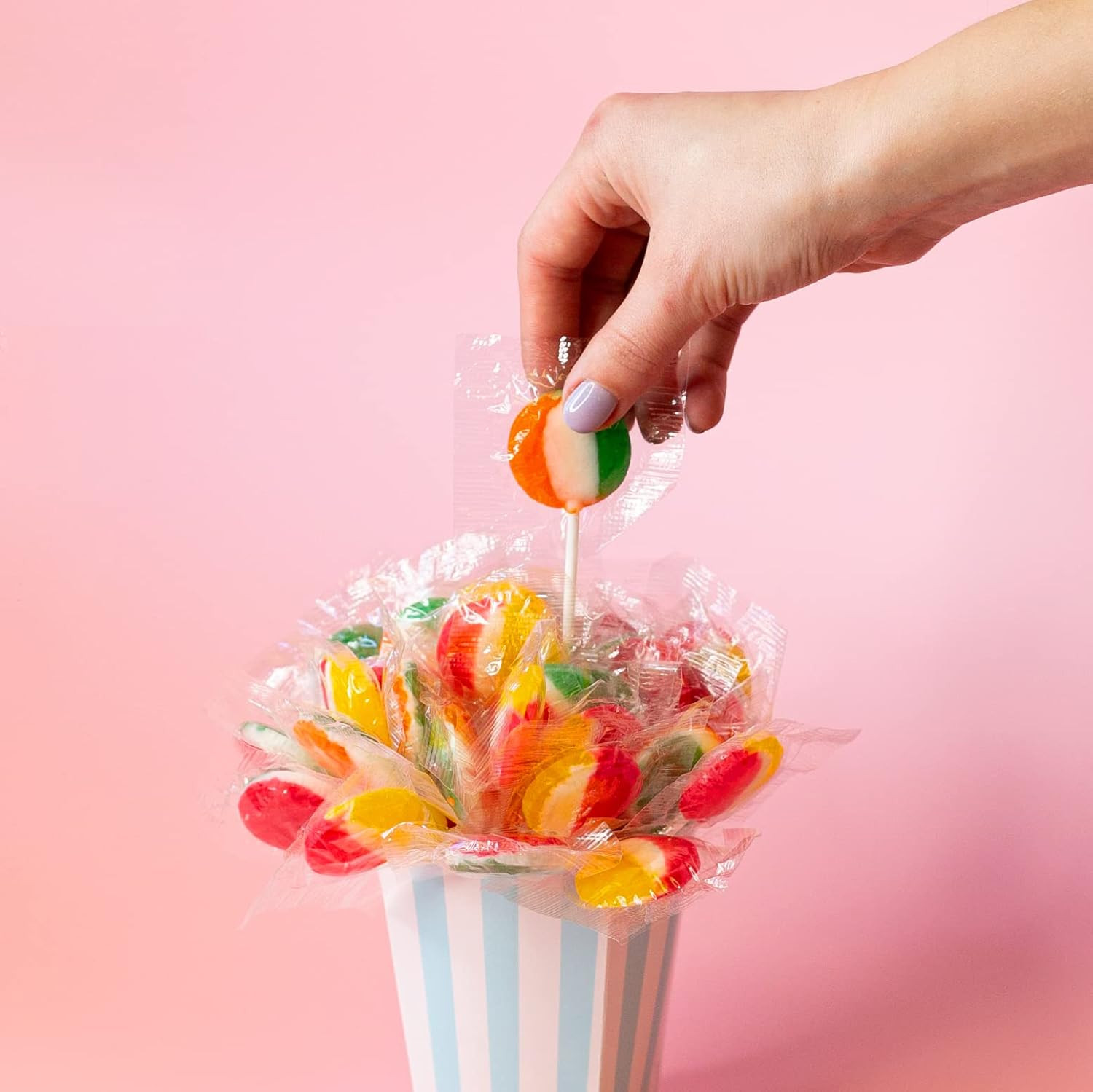 Fruit Lollipops - 2 Pound Bulk Pack (80 Count) - Assorted Fruit Flavored Hard Ca