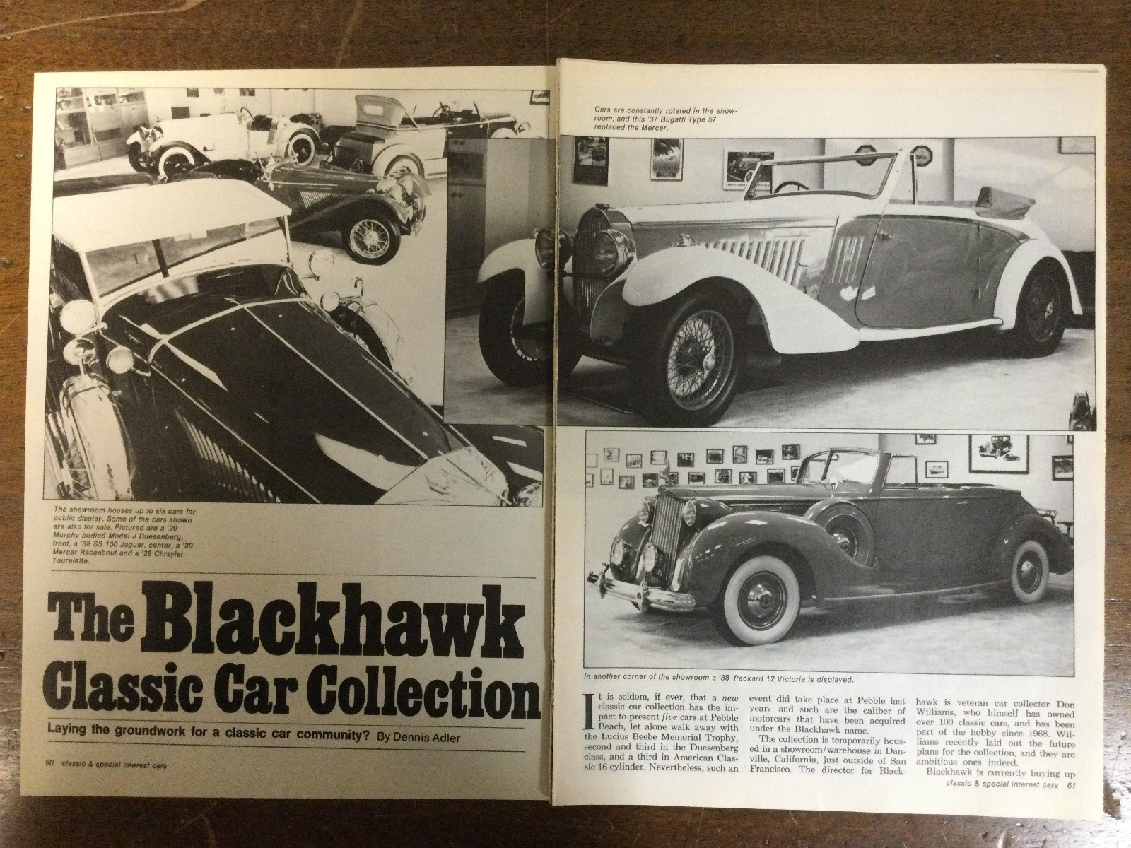 Misc 6794 Article Pictorial 1983 The Blackhawk Classic Car Collection 7 page