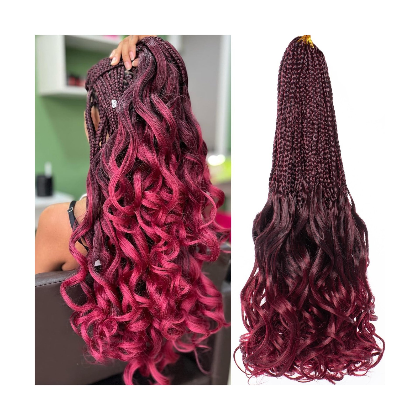 COOKOO 18 Inch Pre Looped French Curl Crochet Braids,9 Packs,Tb... FAST USA SHIP