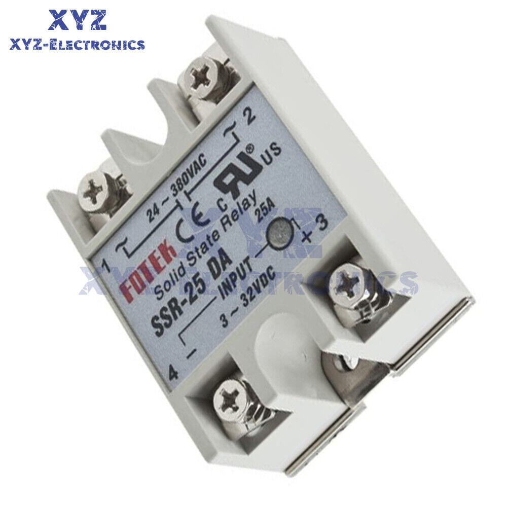1-10PCS SSR-25DA Solid State Relay Module 25A DC 3V-32V Input AC 24V-380V Output