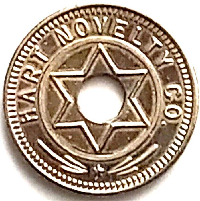 Hart Novelty Co. Token Loaned For Amusement Only Everett Washington .8125"