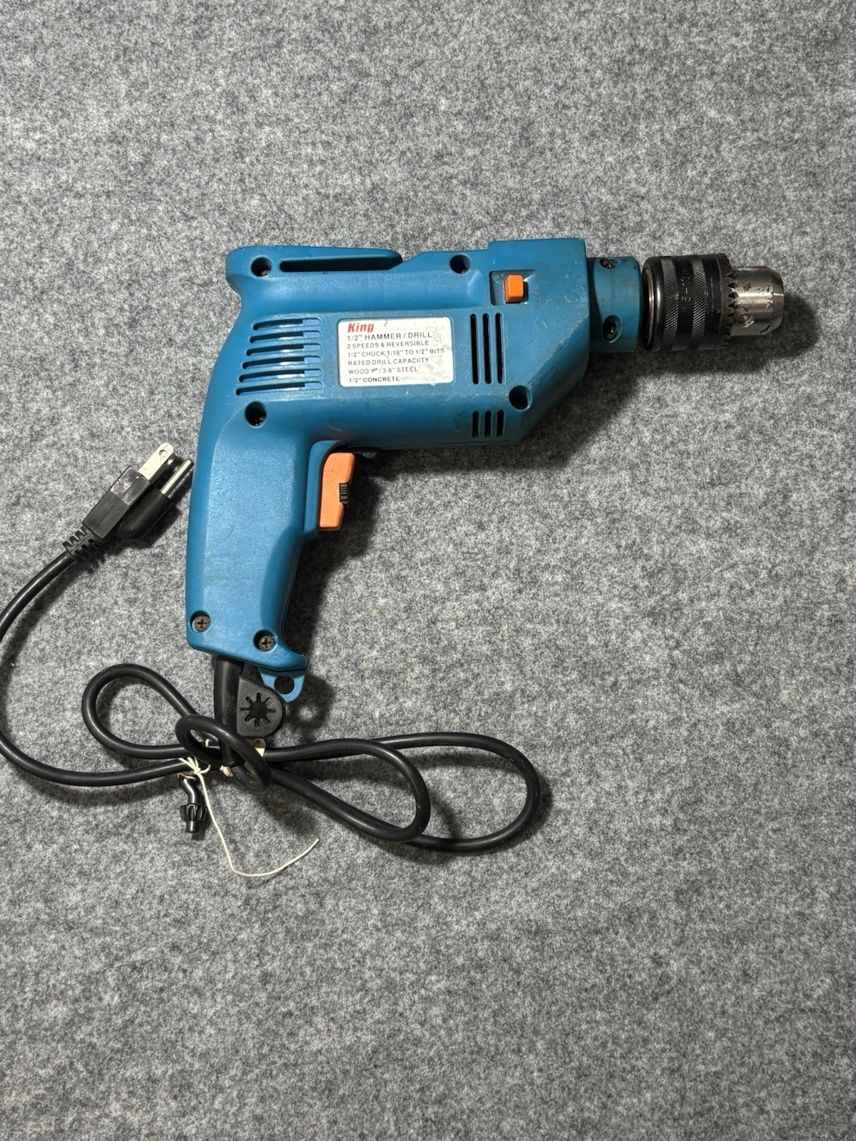 King 1/2” Hammer Drill 2140HD-067 500W 2 Speed Reversible Corded Power Tool