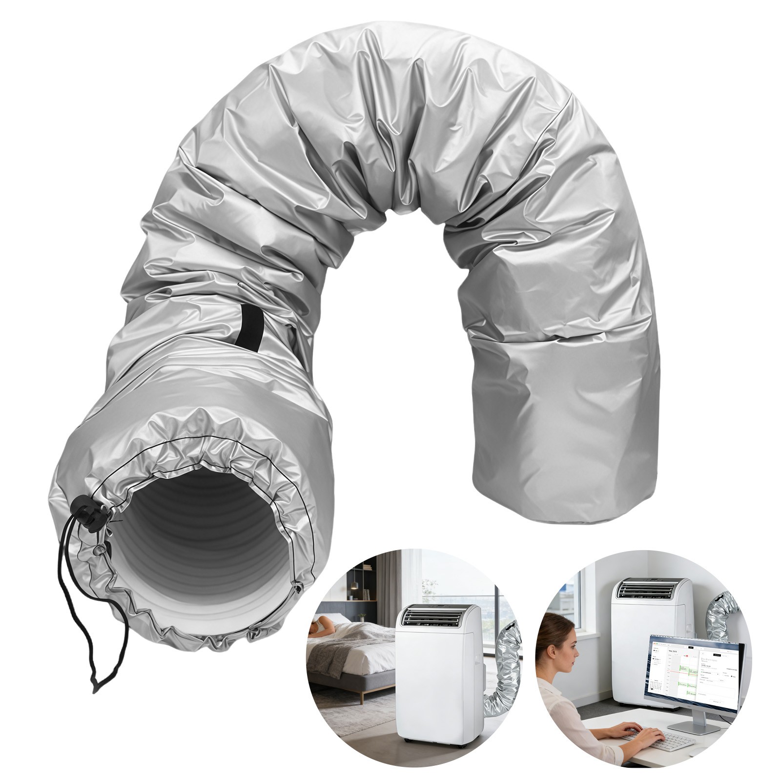 Portable AC Exhaust Hose Insulation Cover Wrap Heat Resistant Sleeve for 5" 5.9"
